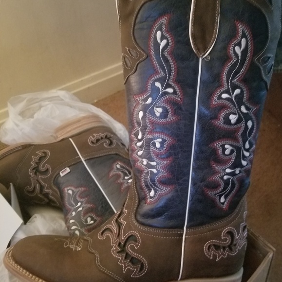LAST! Women's Rockin Leather Cowboy Boots - Picture 2 of 7